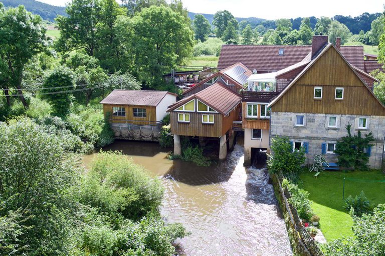 Mühle Altenplos aus der Luft